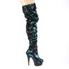 Pleaser - DELIGHT3004 Bottes cuissardes à plateforme - Vert/Noir Product image